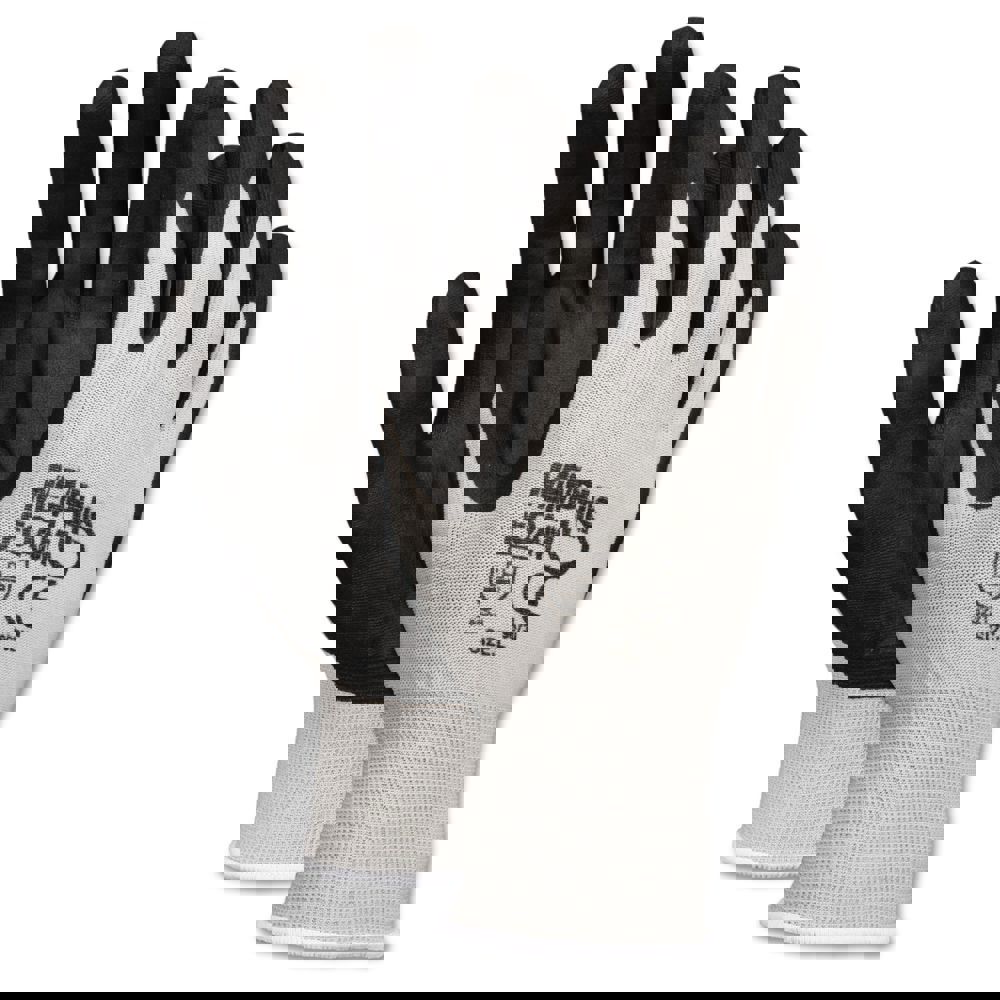 Economy Foam Nitrile Gloves, Small, Gray/Black, 12 Pairs